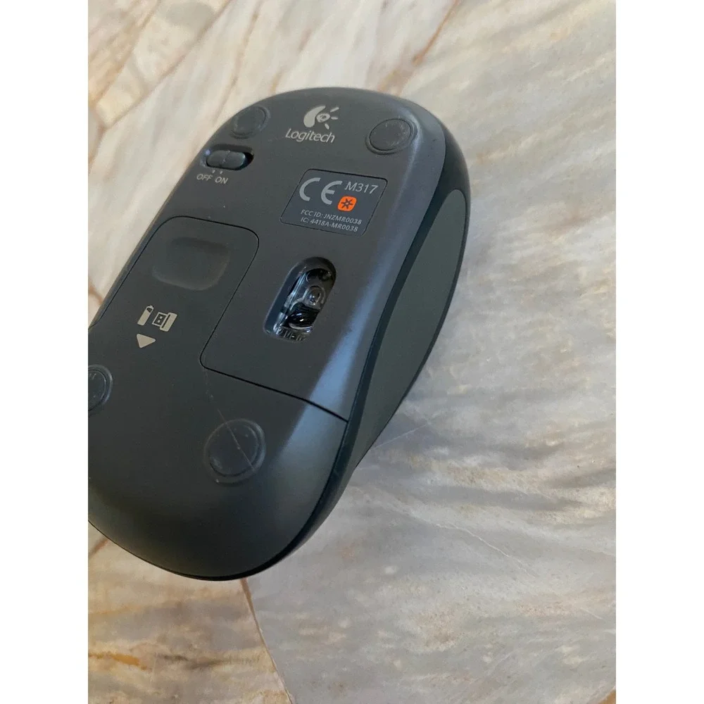 Logitech M317 Wireless Optical Mouse Silver Black Compact Laptop Peripheral